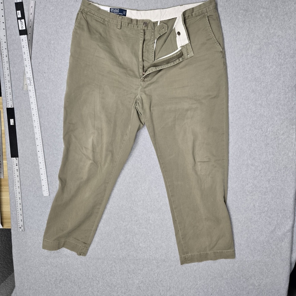 Polo By Ralph Lauren Men Pants 42/30 Khaki Chino Twill Prospect Pant Button 30"
